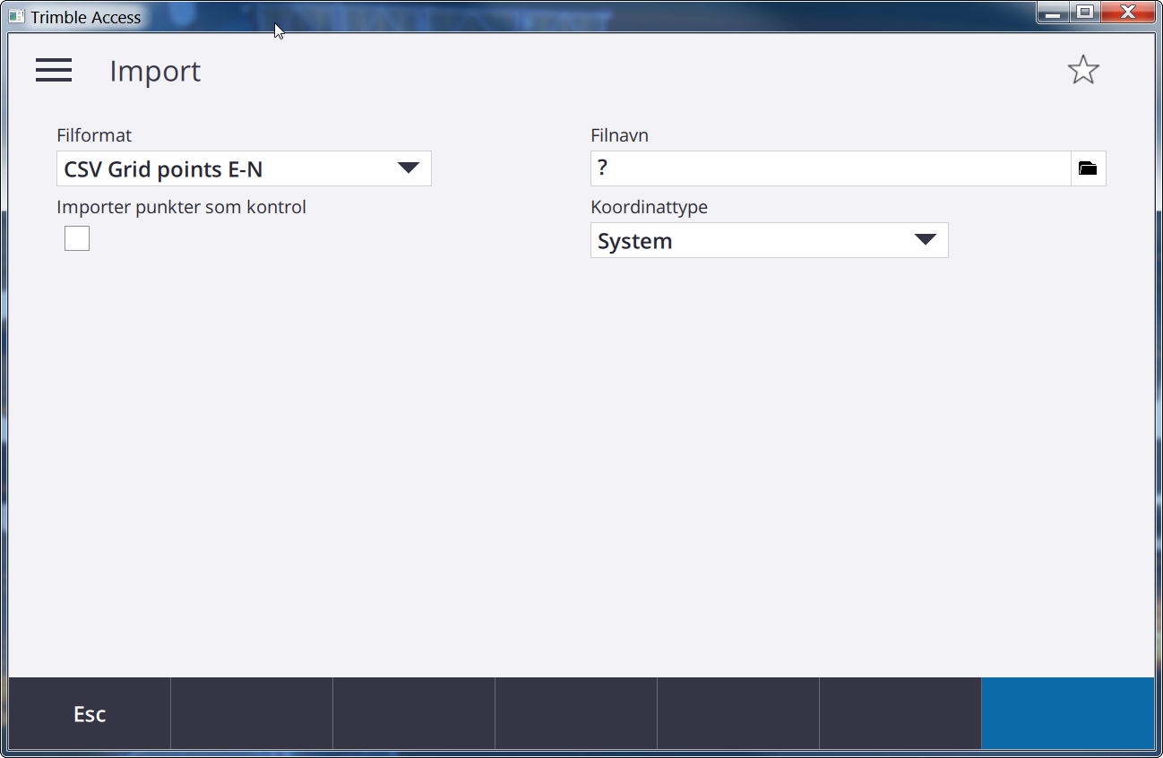 Trimble Access Import